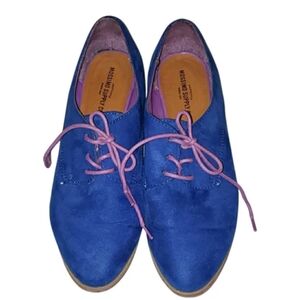 Mossimo Blue Faux Suede  Oxfords Size 7.5